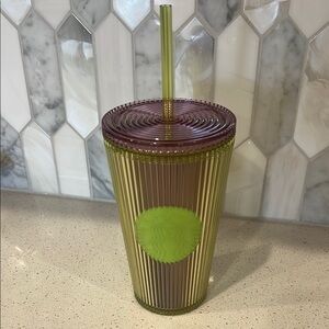 Starbucks lavendar purple/green Tumbler with Straw